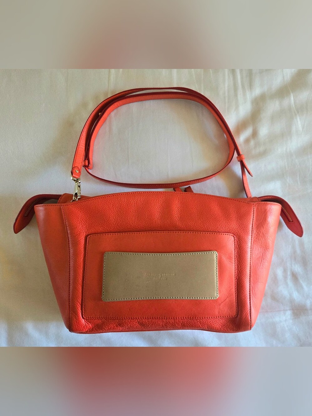 Aspinal of London Orange Leather Convertible Bag